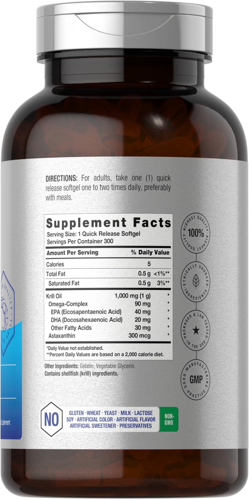 Antarctic Krill Oil 1000mg Softgels 300 Count X3253