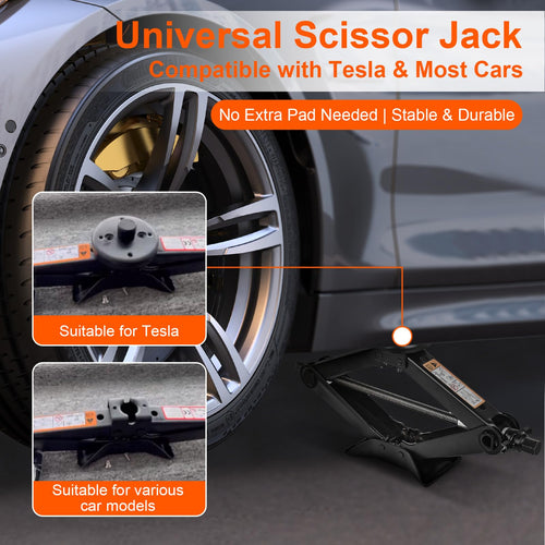 2.5 Ton Scissor Jack with Jack Pads & Tire Repair Kit S4875