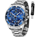 Mens Chronograph Moon Phase Two Tone Stainless Steel Waterproof Luminous Wrist Watch R5526