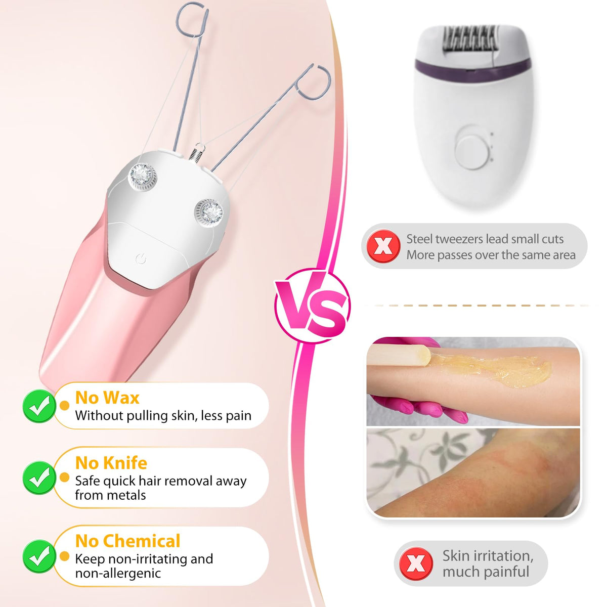 USB Rechargeable Electric Threading Epilator C733