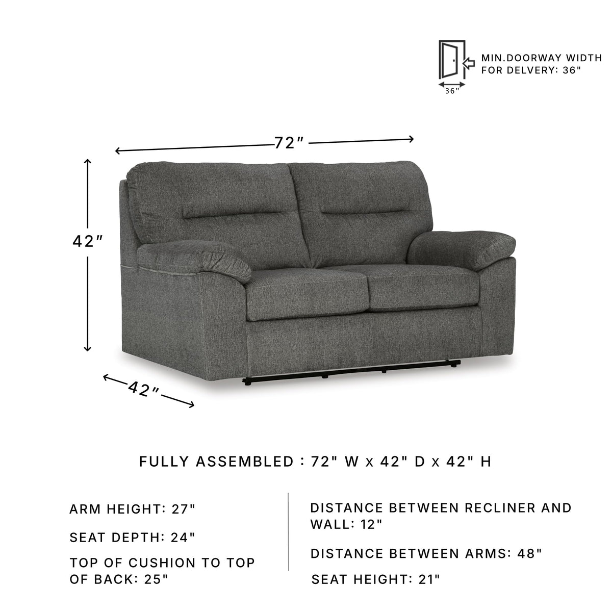 Light Gray Glider Loveseat O4419