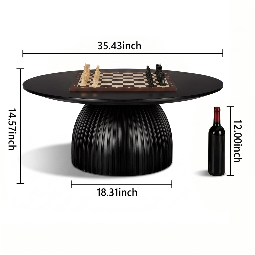 Black Round Drum Coffee Table X329434