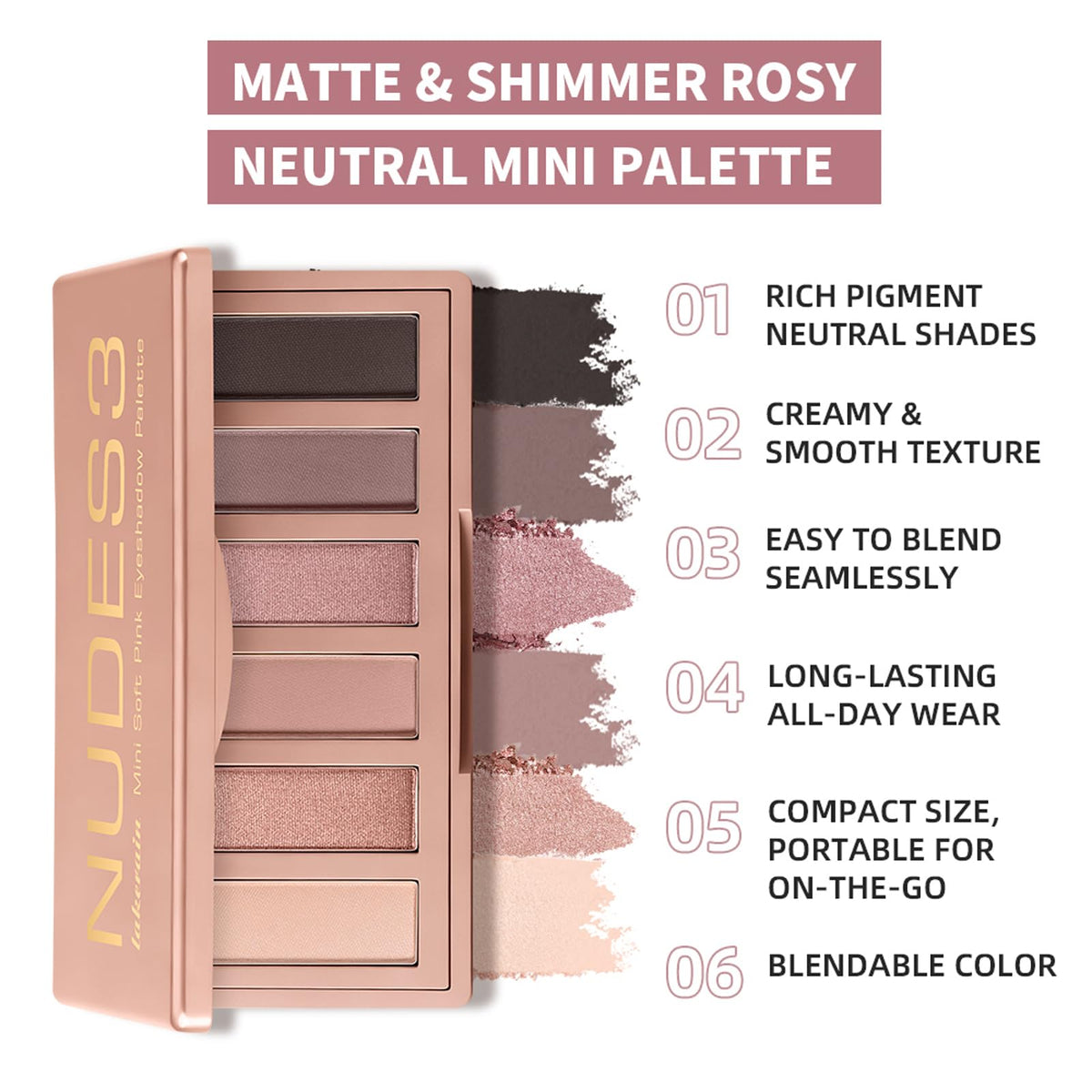 Mini 6 Color Matte & Shimmer Eyeshadow Palette M121