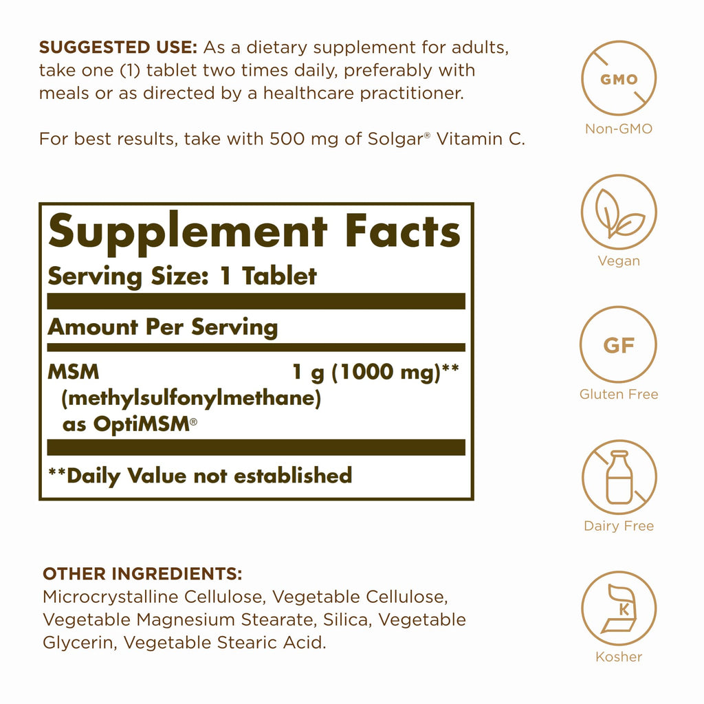 MSM 1000 mg 120 Tablets R6758