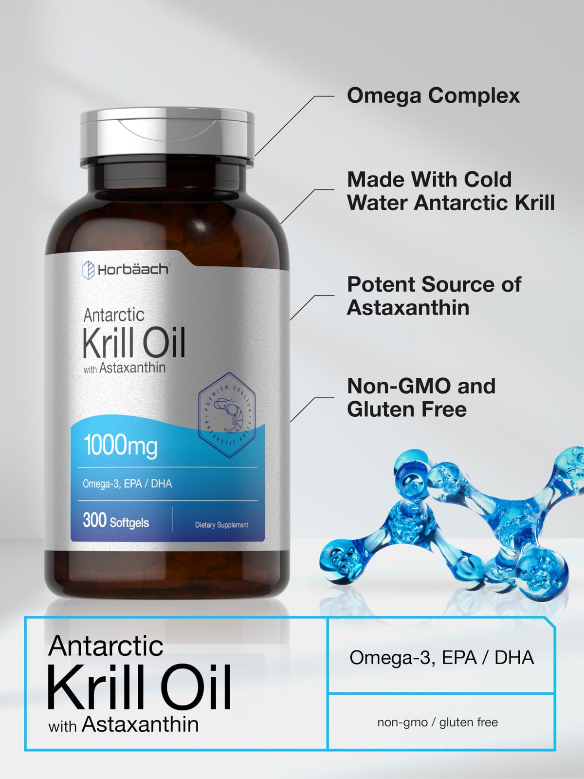 Antarctic Krill Oil 1000mg Softgels 300 Count X3253