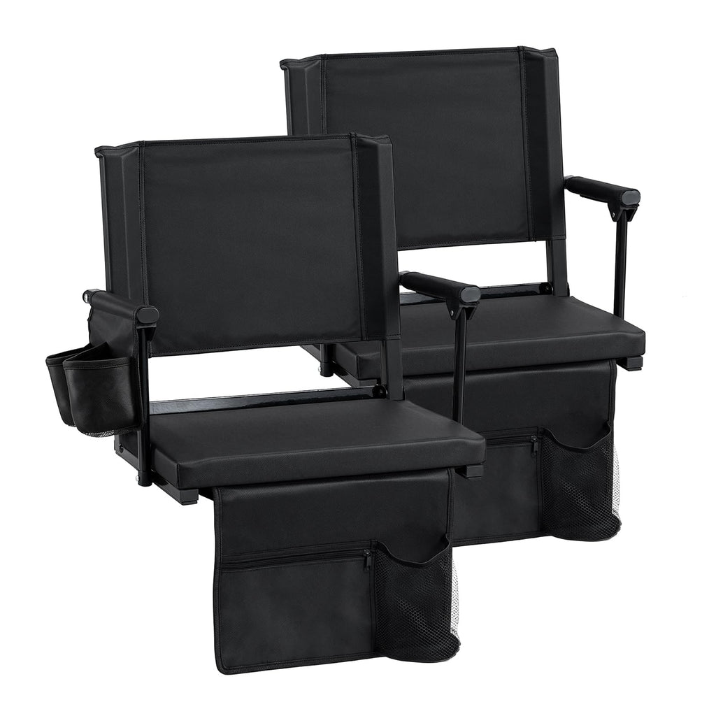 2 Pack Stadium Seats with Back Support & Cup Holders O3642