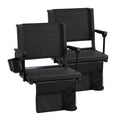 2 Pack Stadium Seats with Back Support & Cup Holders O3642