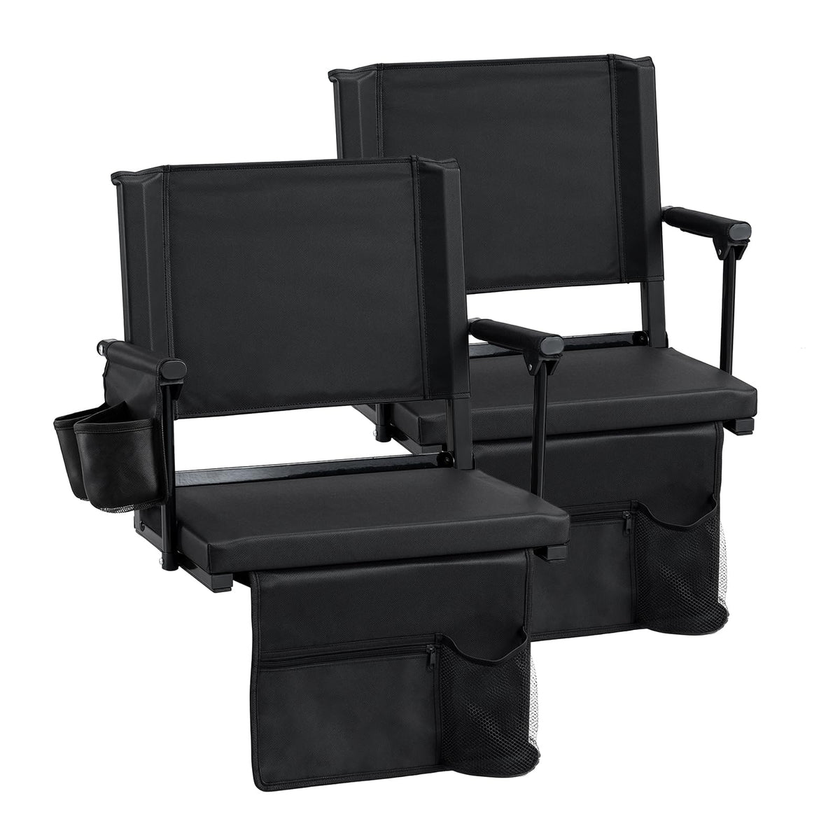 2 Pack Stadium Seats with Back Support & Cup Holders O3642