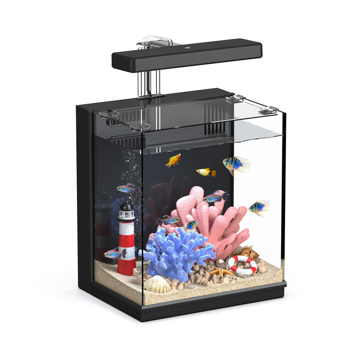 2 Gallon Betta Fish Tank with Filter & Light L6425