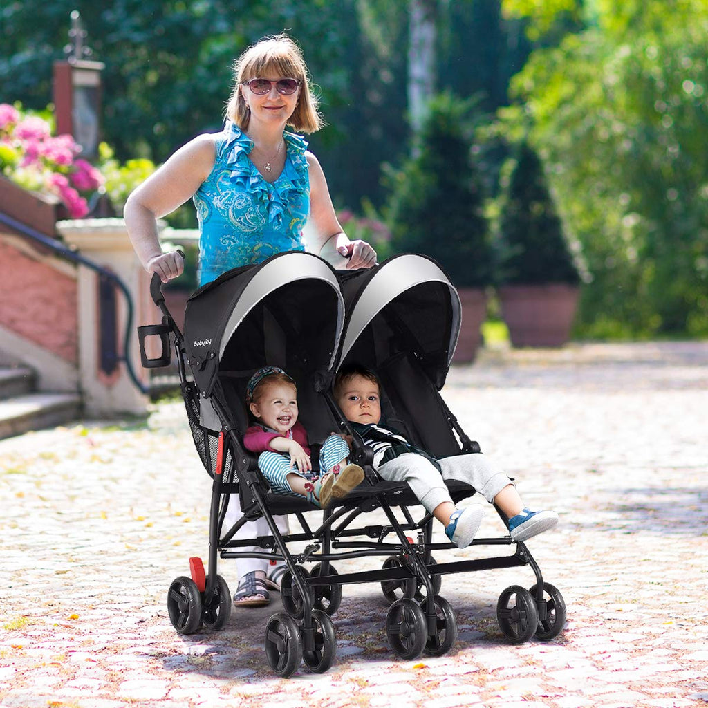 Lightweight Double Umbrella Stroller with Cup Holder and Adjustable Canopy I417