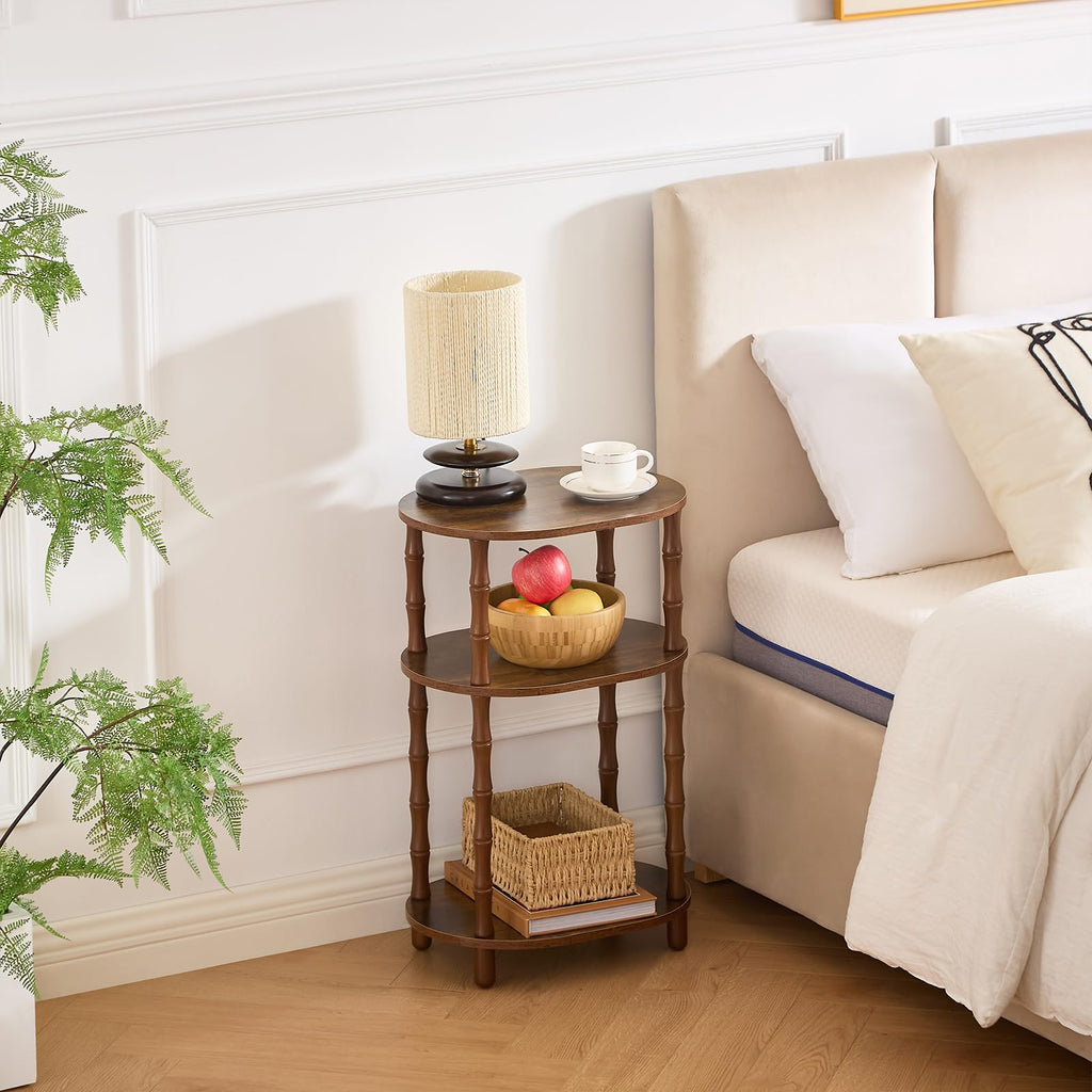 Brown 3-Tier Oval Side Table U739
