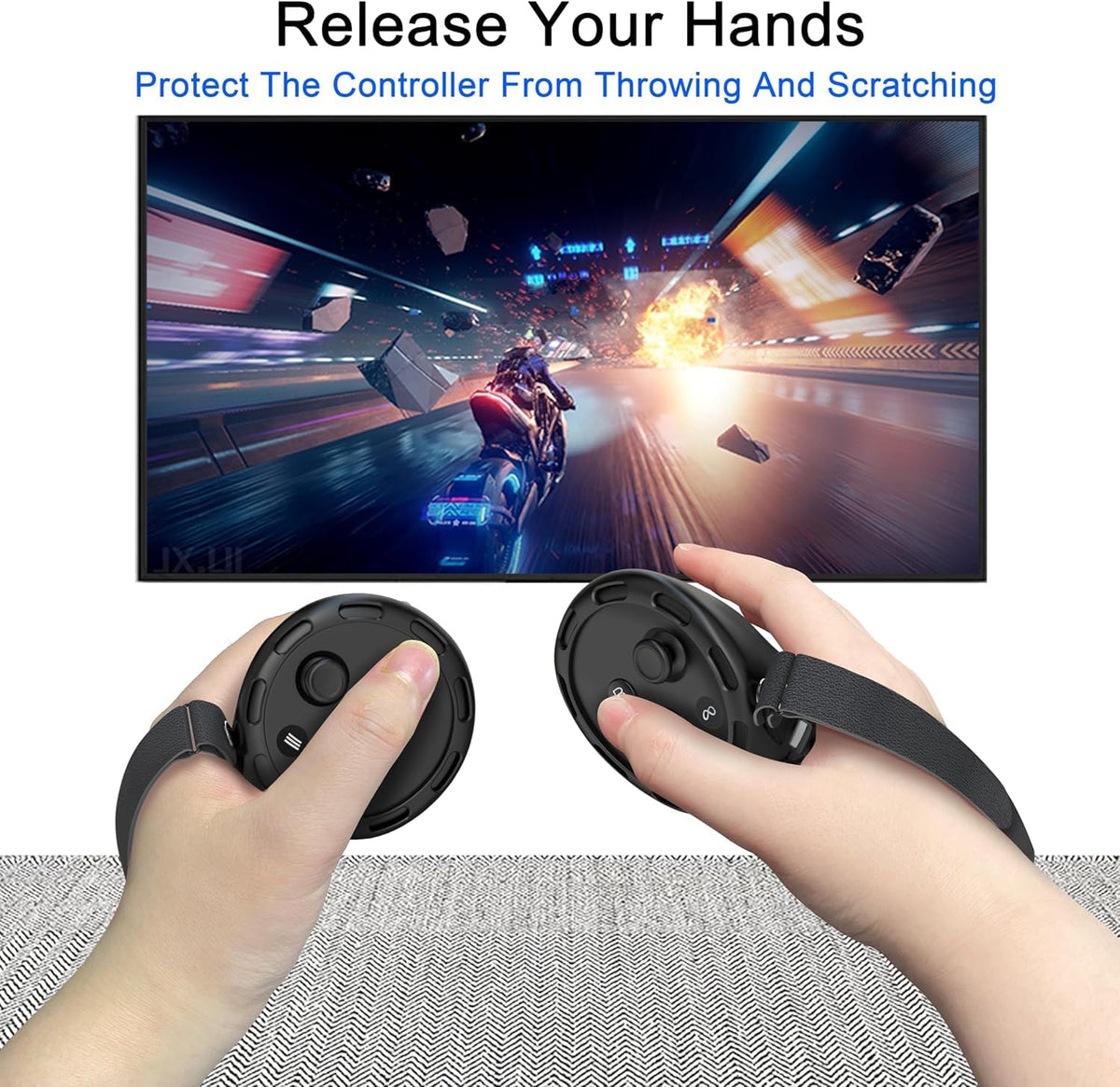 Controller Grips with Battery Opening Covers Black H27449