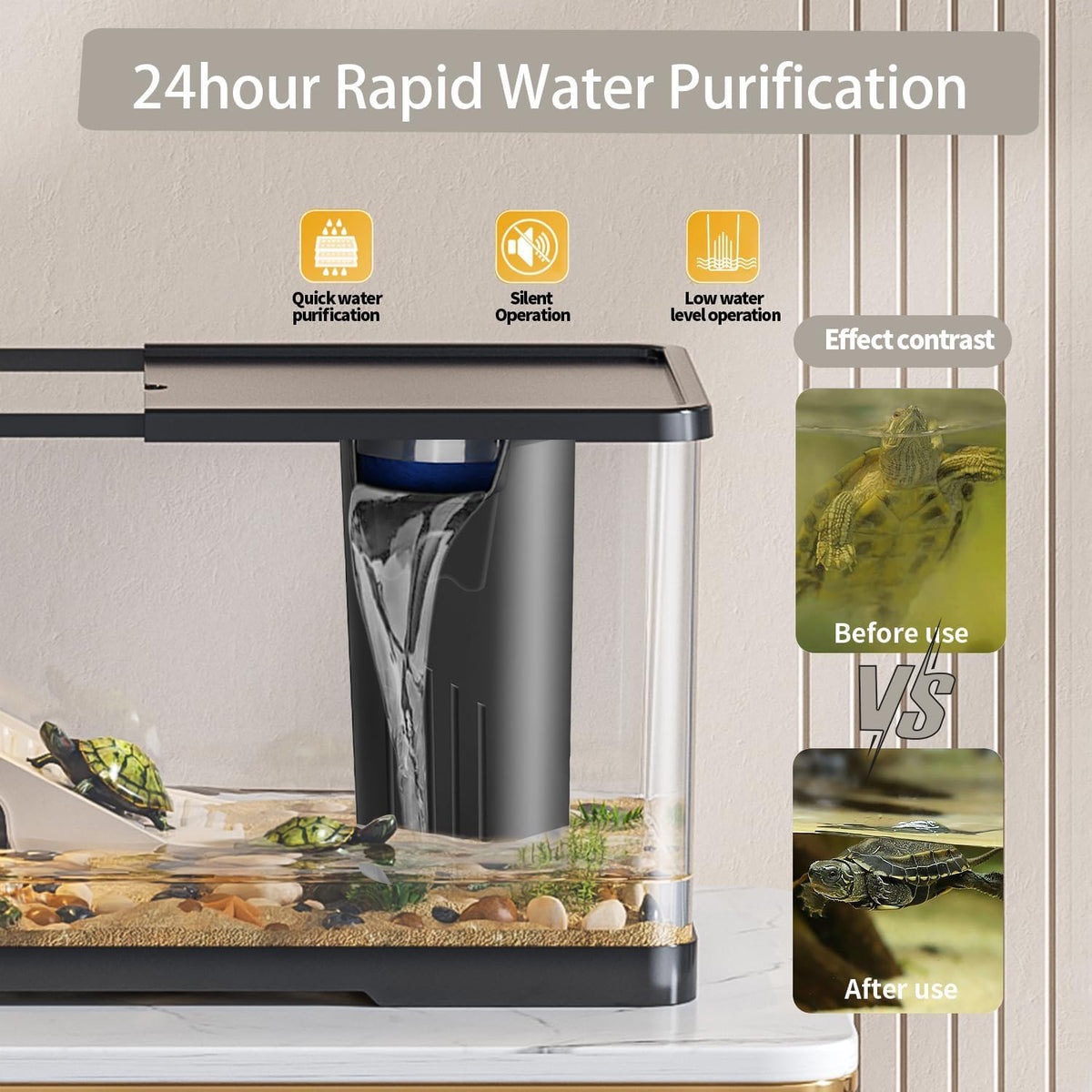 4.7 Gallon Aquatic Turtle Habitat with Basking Lamp, Filter & Platform N177
