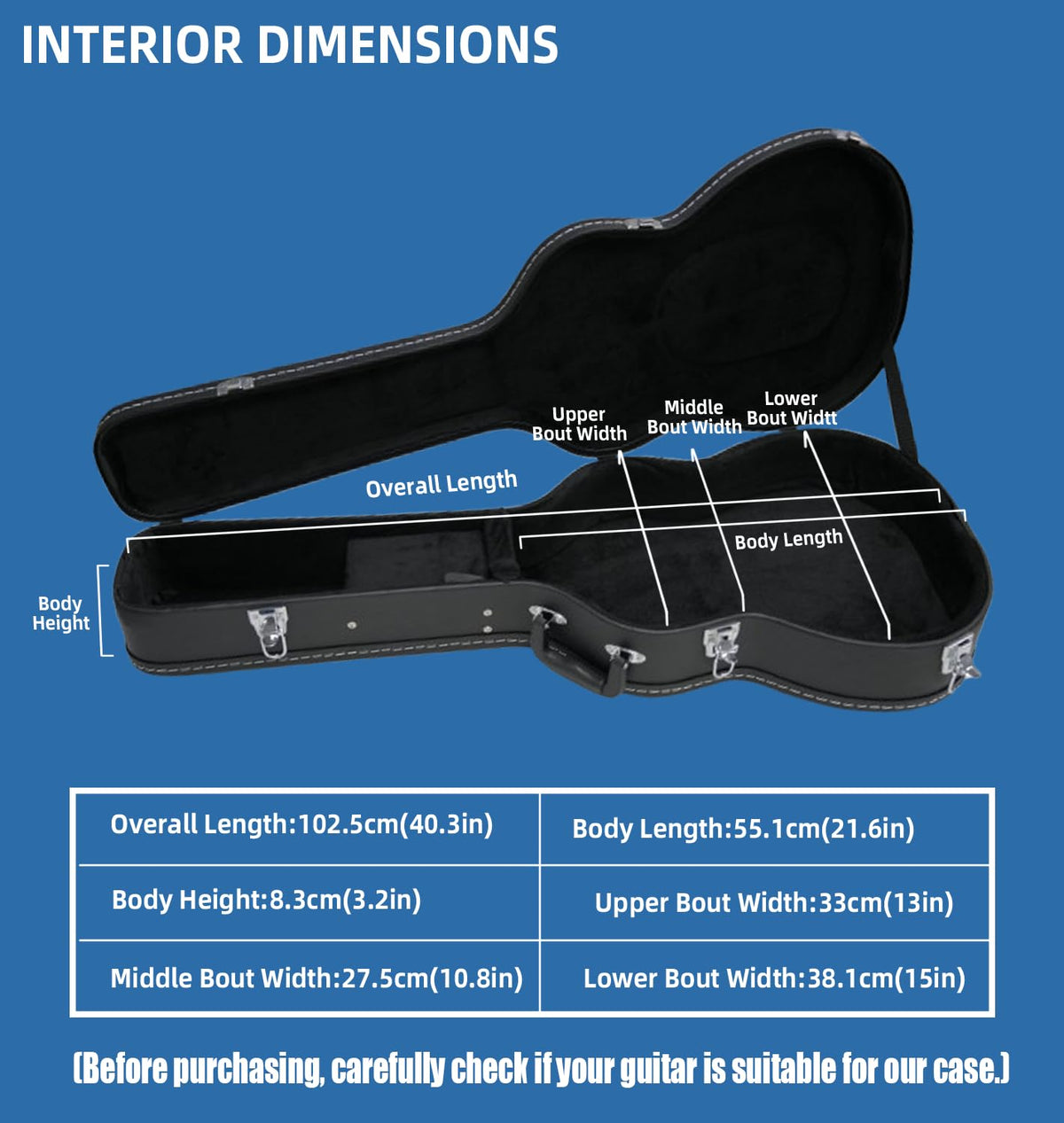 39inch Classical Guitar Case Black Y963824