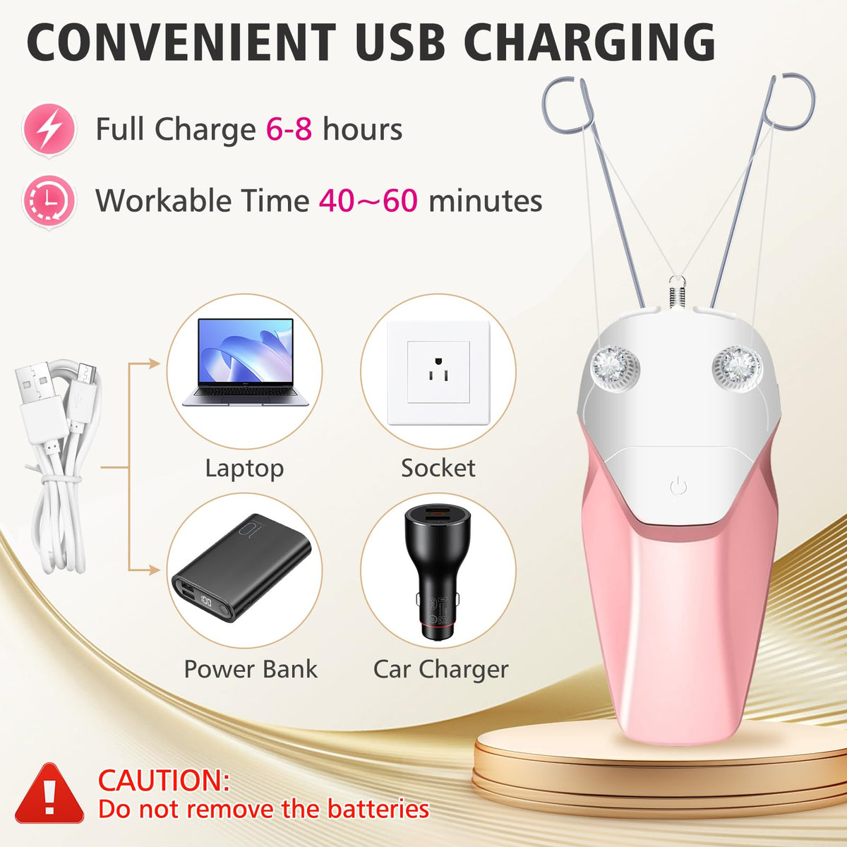 USB Rechargeable Electric Threading Epilator C733