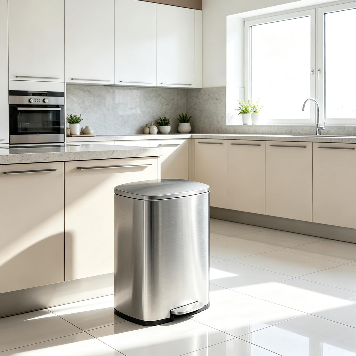 13 Gallon Stainless Steel Step Trash Can N67663