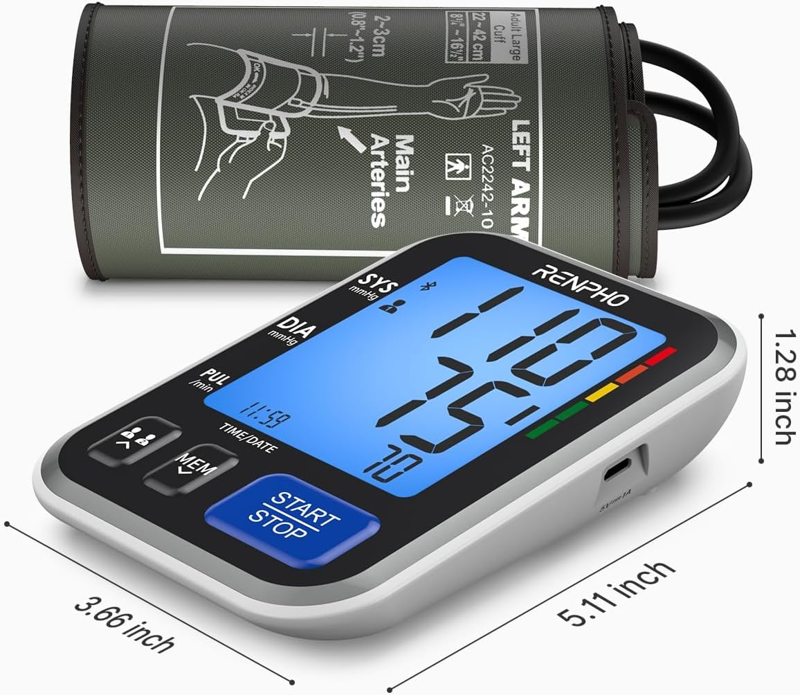 Smart Blood Pressure Monitor with Wide Cuff S137