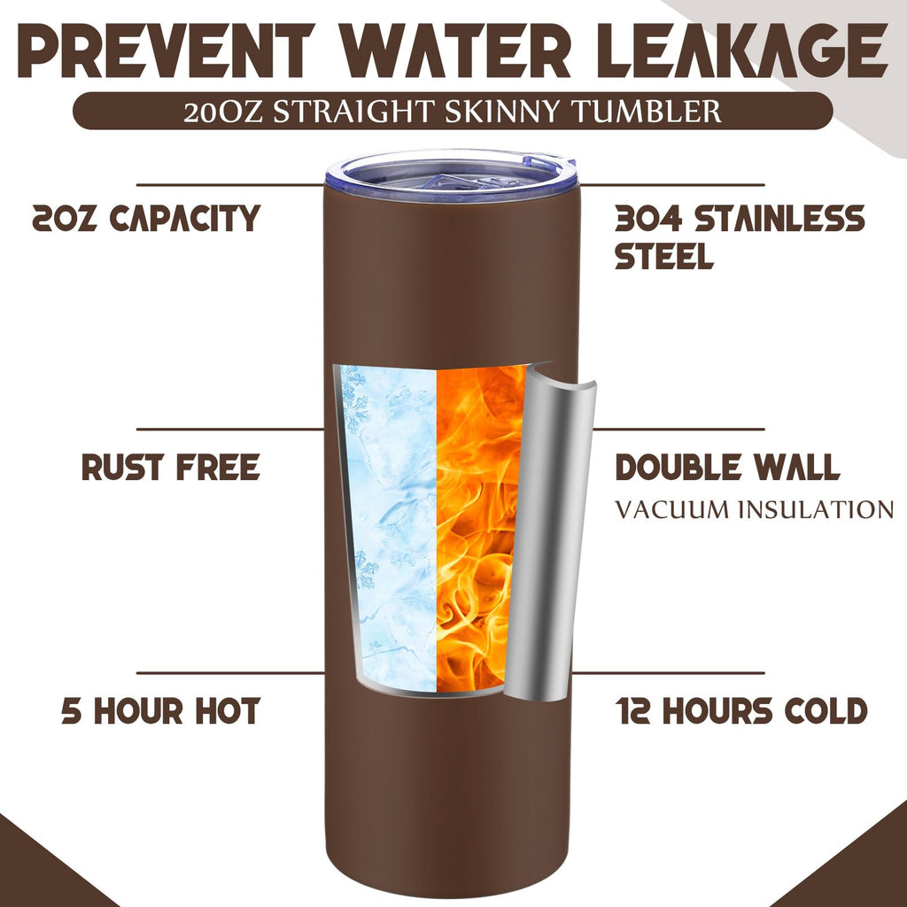8 Pcs 20oz Insulated Stainless Steel Tumbler with Lid and Straw B494429