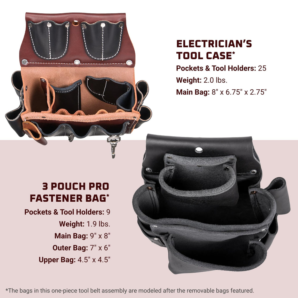 Leather Electrician Tool Set with 31 Pockets R72097