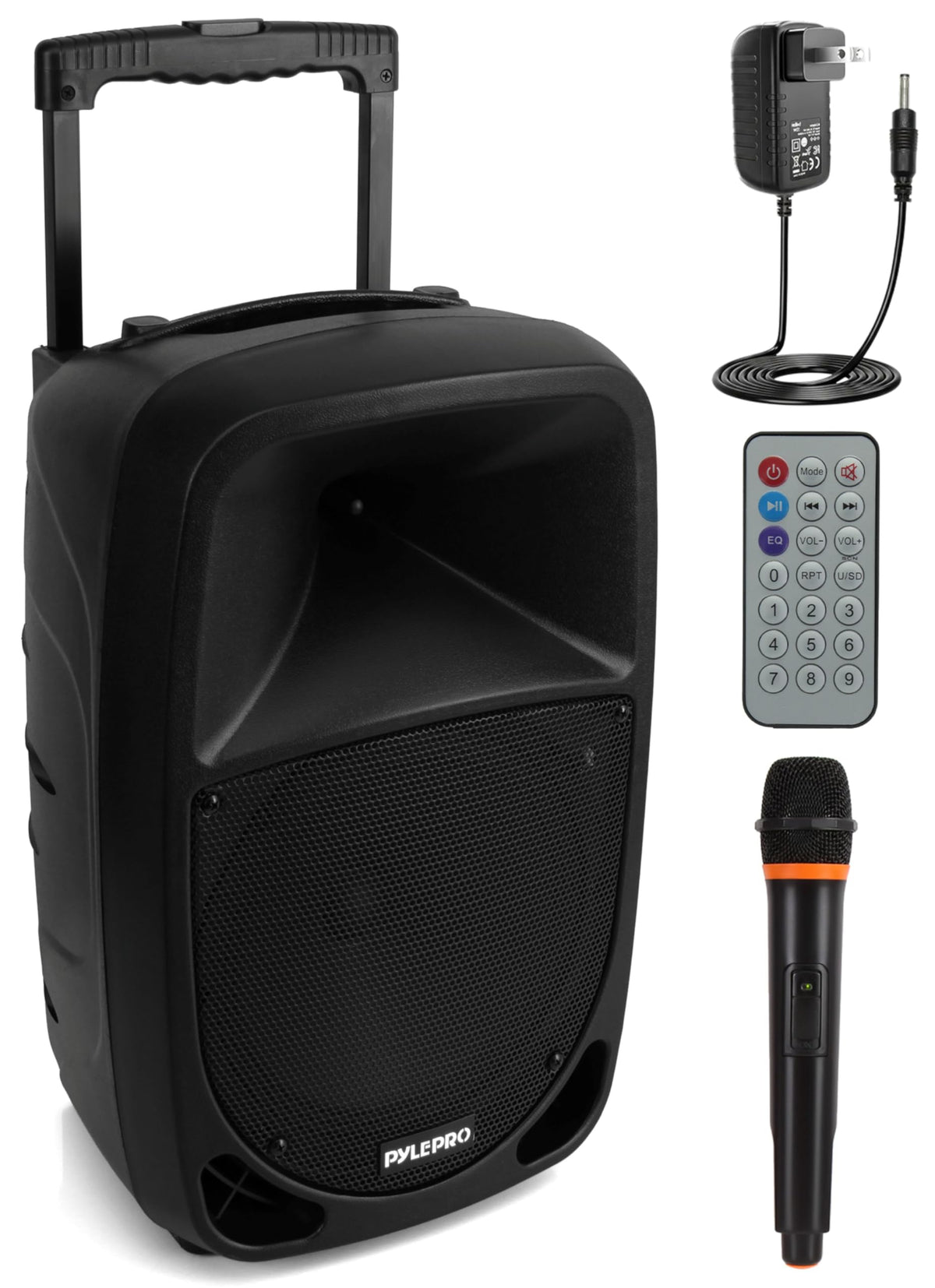 1000W Portable Bluetooth PA Speaker with 10'' Subwoofer and Wireless Mic Y16356
