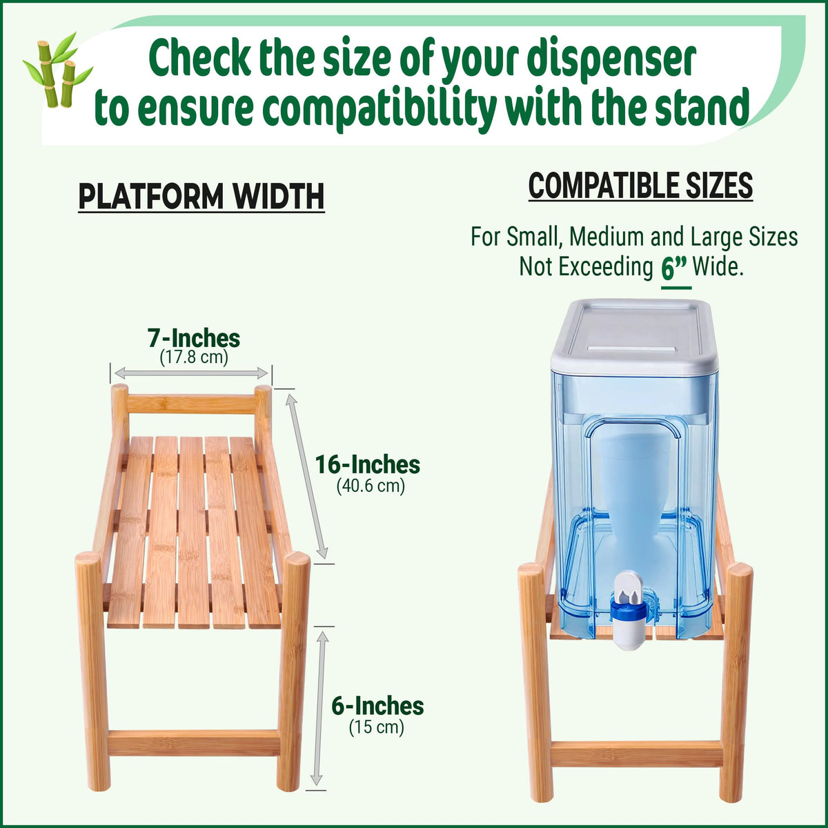 Bamboo Water Dispenser Stand H3435