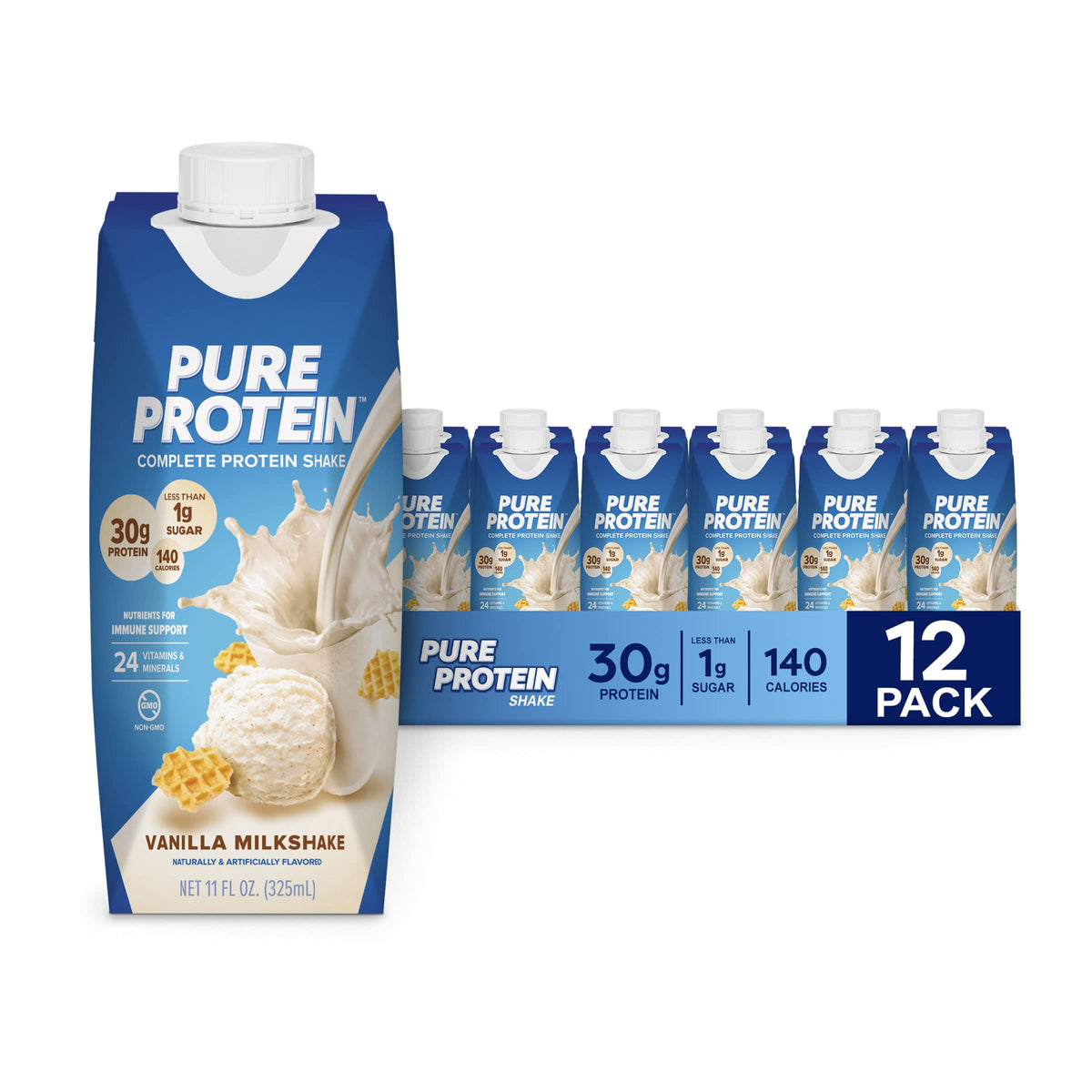 Vanilla Protein Shake, 30g Protein, Vitamins A, C, D, E, Zinc G222