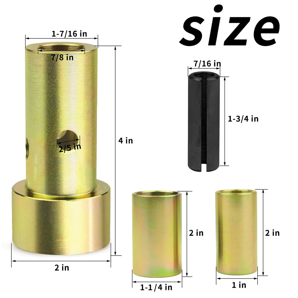 Quick Hitch Adapter Bushing Set with Top Link Bushings, 2 Pair, Gold T1195