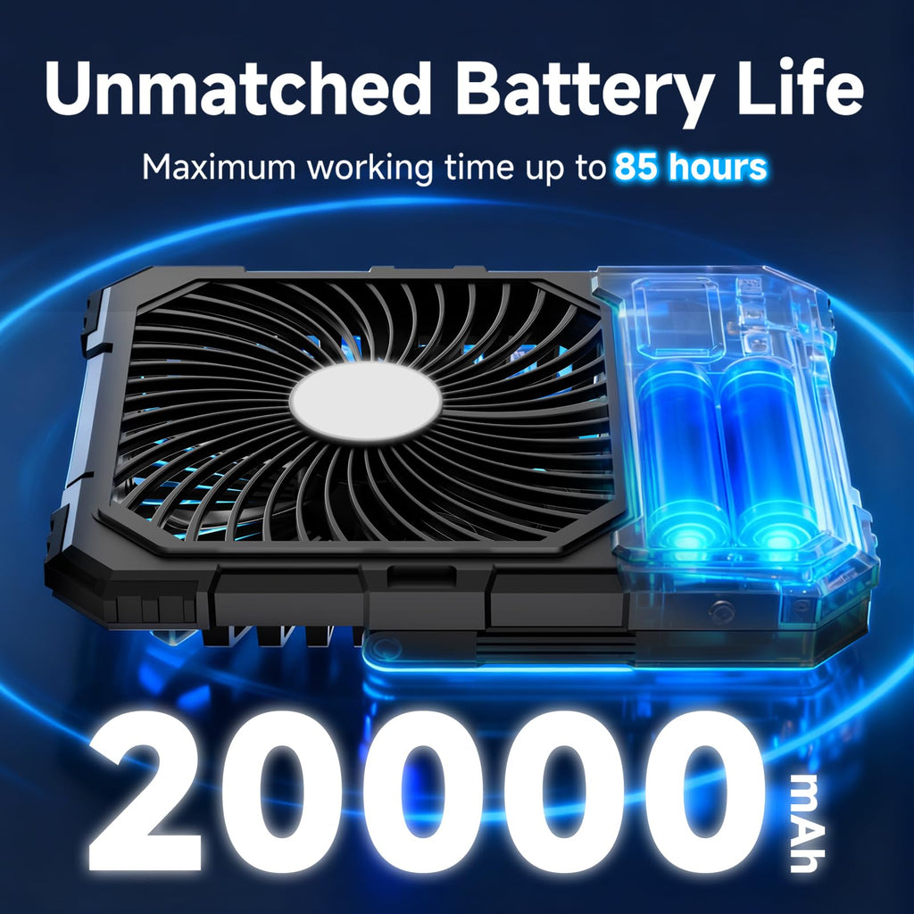 20000mAh Rechargeable Battery Powered Fan with LED Light P9864