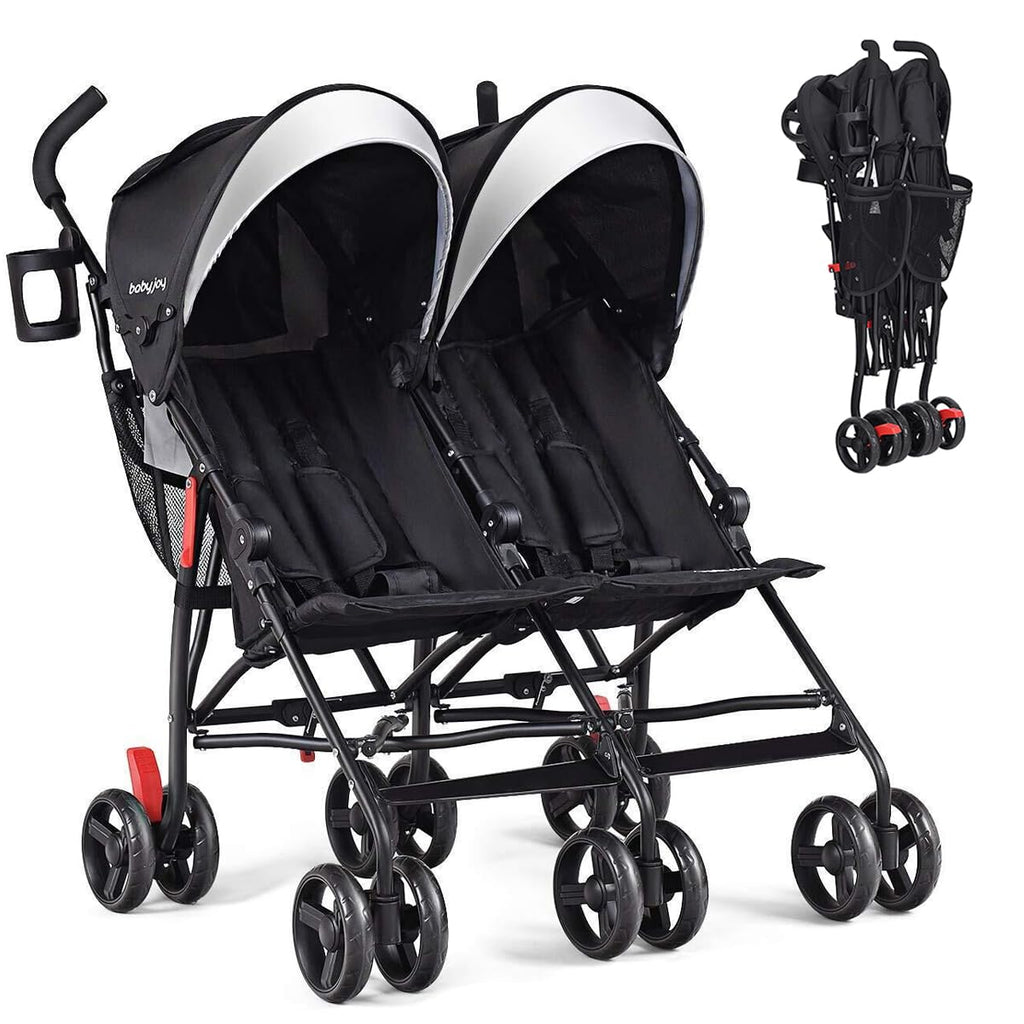 Lightweight Double Umbrella Stroller with Cup Holder and Adjustable Canopy I417