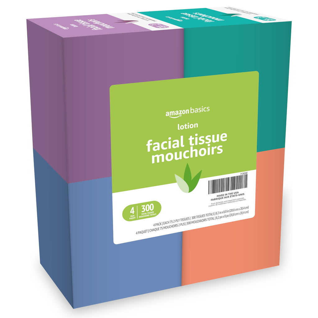 2-Ply Lotion Facial Tissues 300 Count 4 Boxes G838156