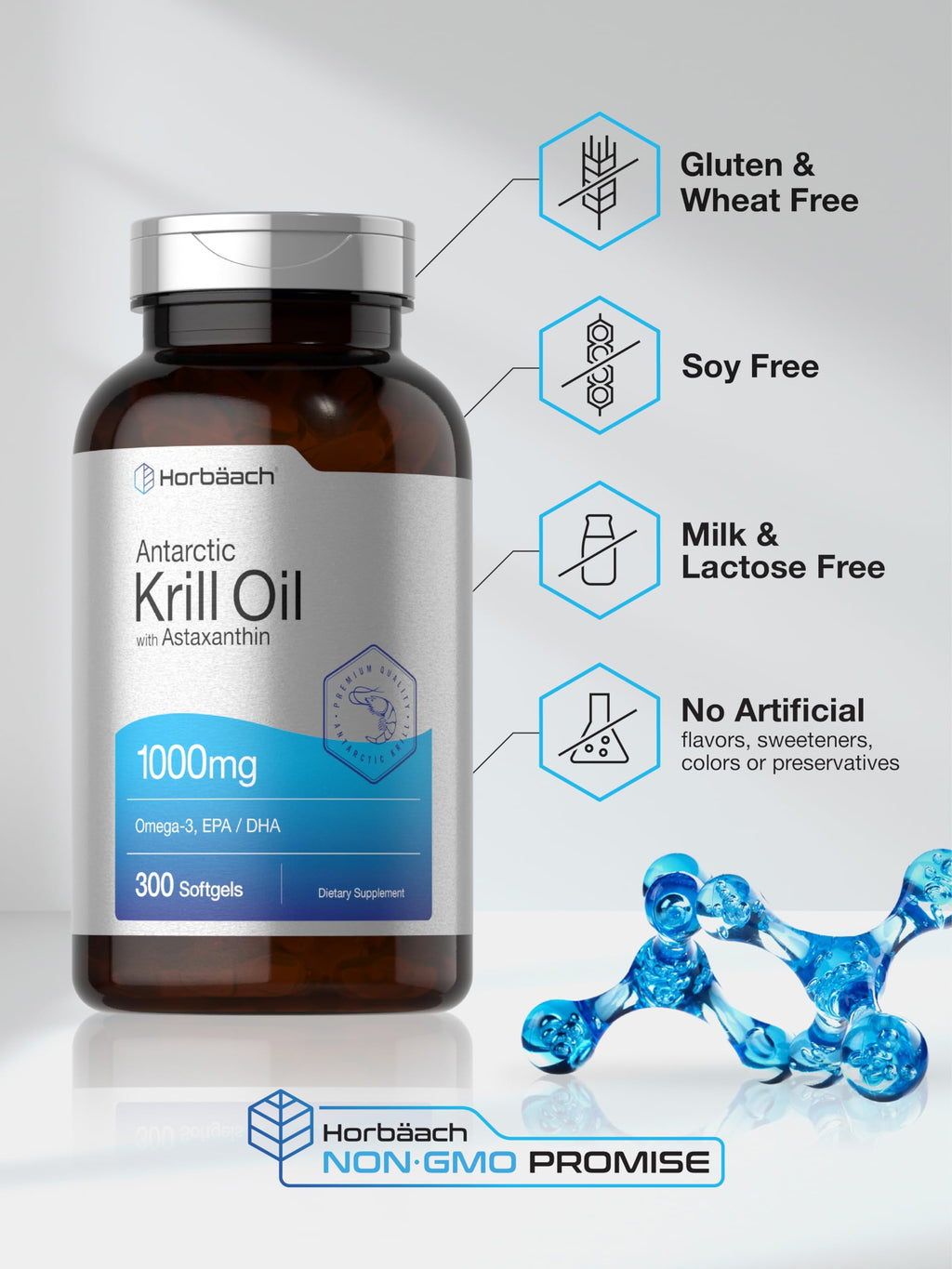 Antarctic Krill Oil 1000mg Softgels 300 Count X3253