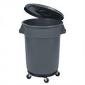 32 Gallon Outdoor Trash Can with Lid and Wheels Q60983