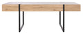 Rectangular Wood Top Black Metal Base Coffee Table E965