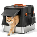 XL Enclosed Stainless Steel Cat Litter Box with Lid R5588