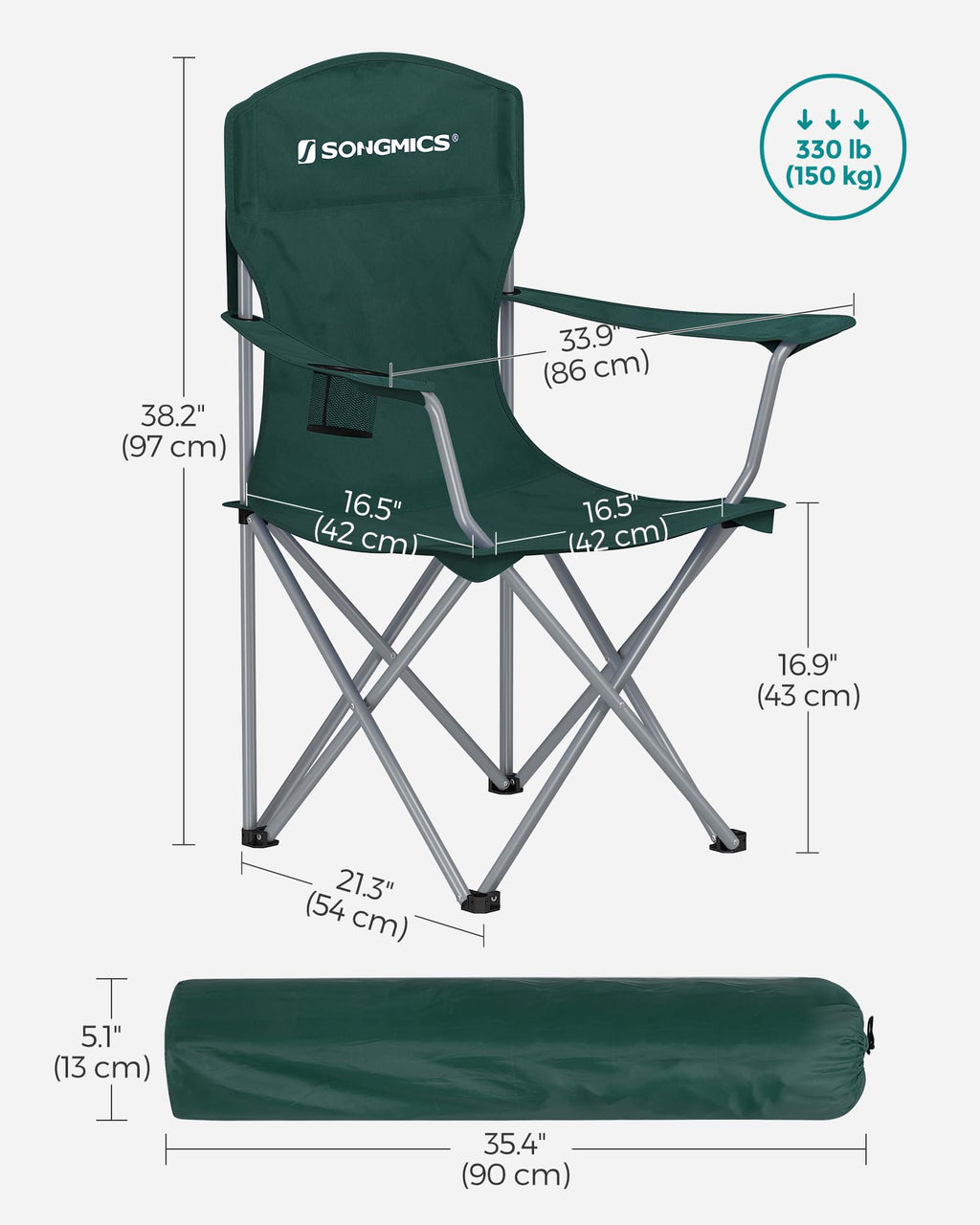 Set of 2 Folding Camping Chairs Y49835