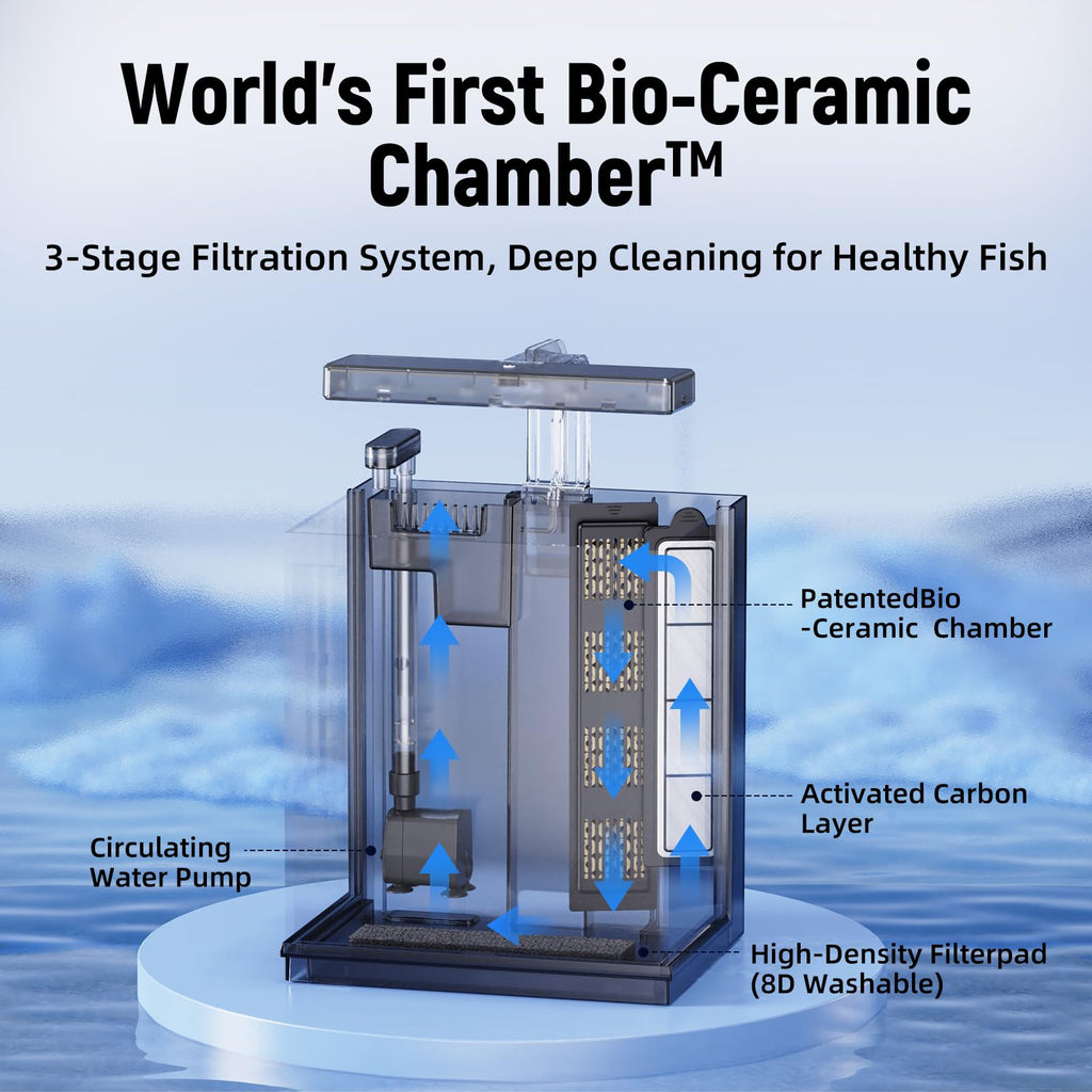 2 Gallon Betta Fish Tank with Filter & Light L6425
