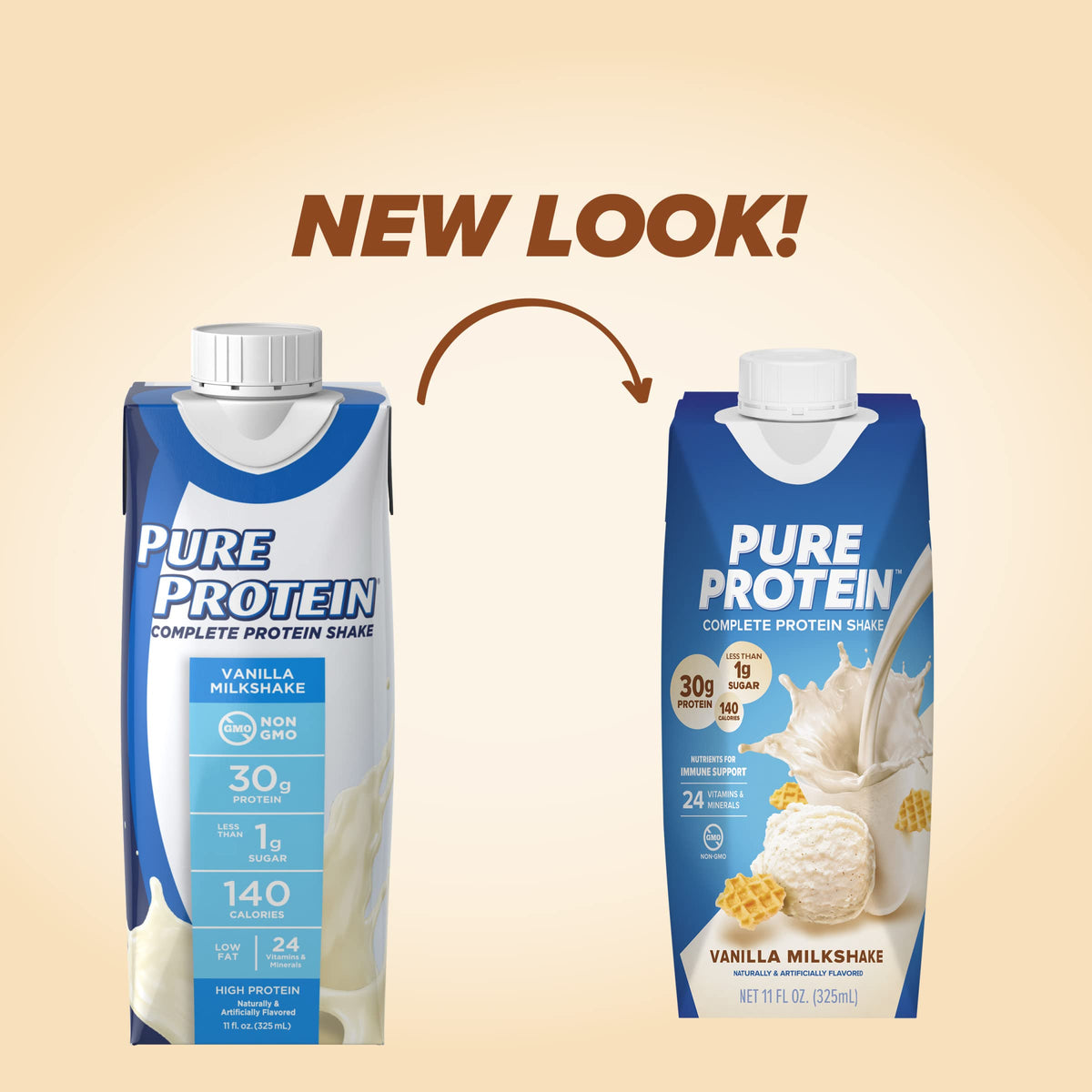 Vanilla Protein Shake, 30g Protein, Vitamins A, C, D, E, Zinc G222