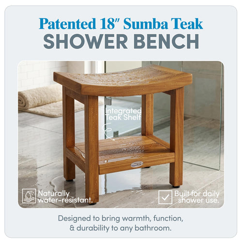 18" Teak Shower Bench S382