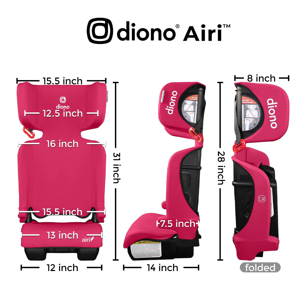 Pink Foldable High Back Booster Seat S595704