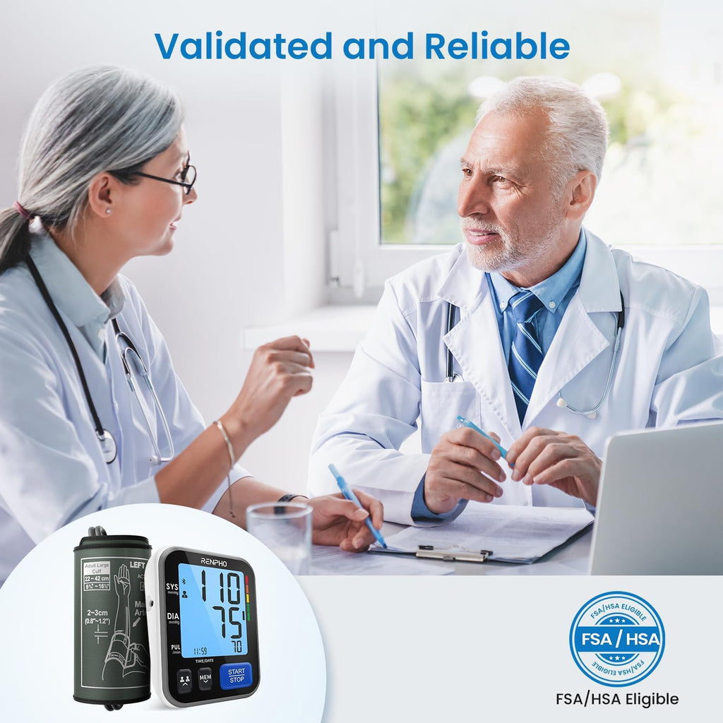 Smart Blood Pressure Monitor with Wide Cuff S137