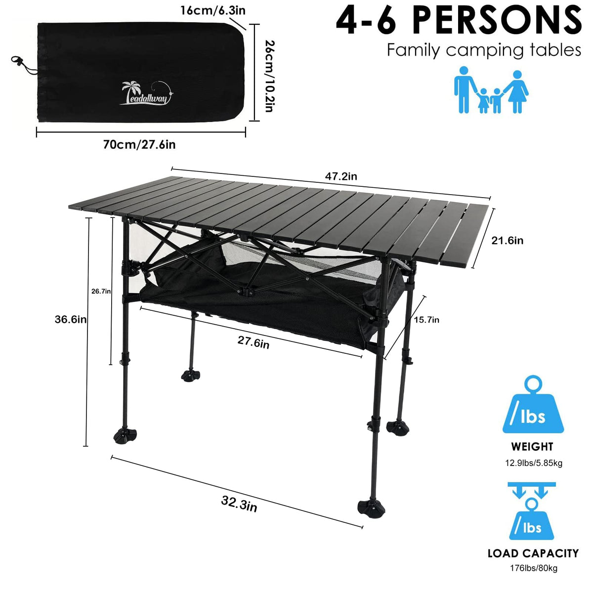 Adjustable Aluminum Camping Table V870