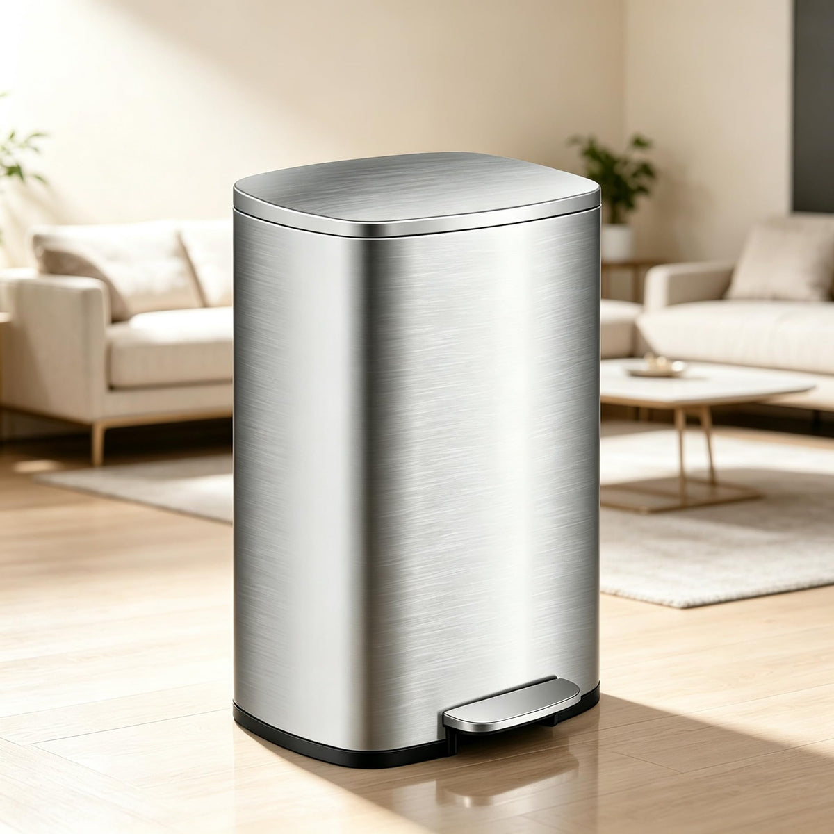 13 Gallon Stainless Steel Step Trash Can N67663