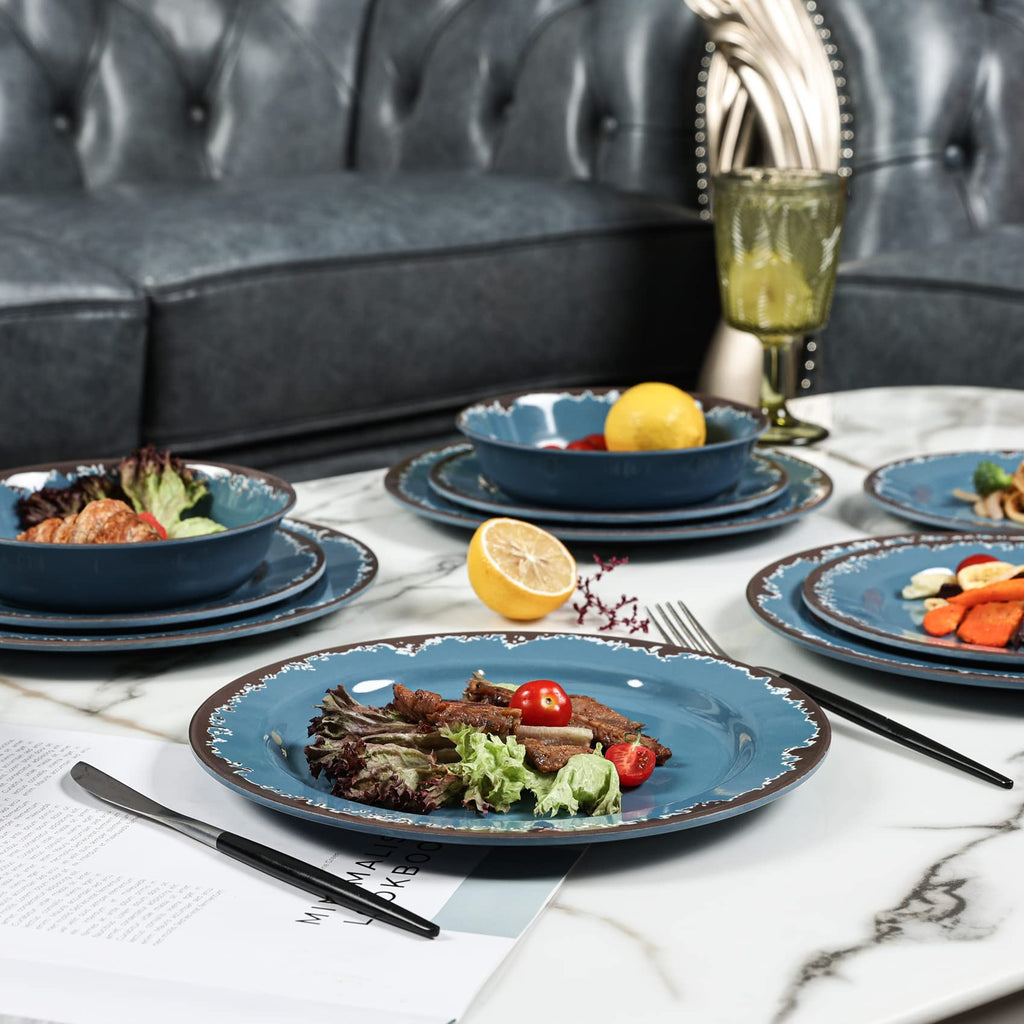 Blue 12-Piece Melamine Dinnerware Set I997428