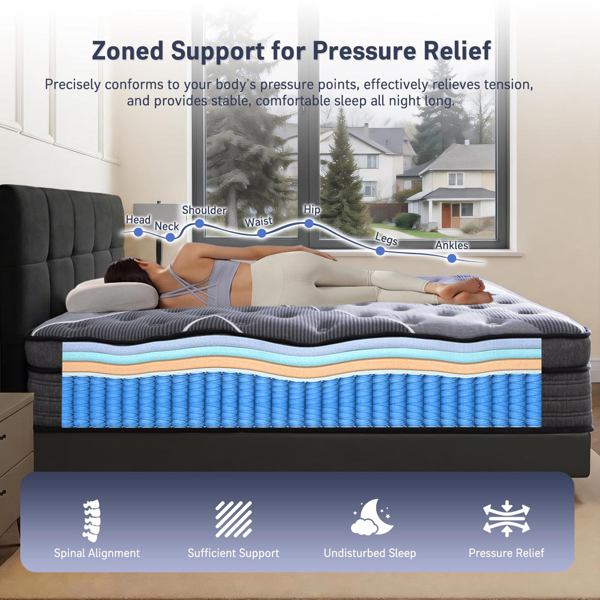 12 Inch Cooling Gel Memory Foam Hybrid Mattress M733
