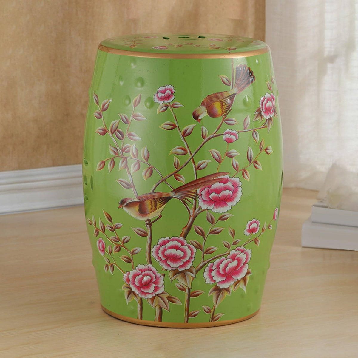 Hand-Painted Ceramic Drum Stool B9941