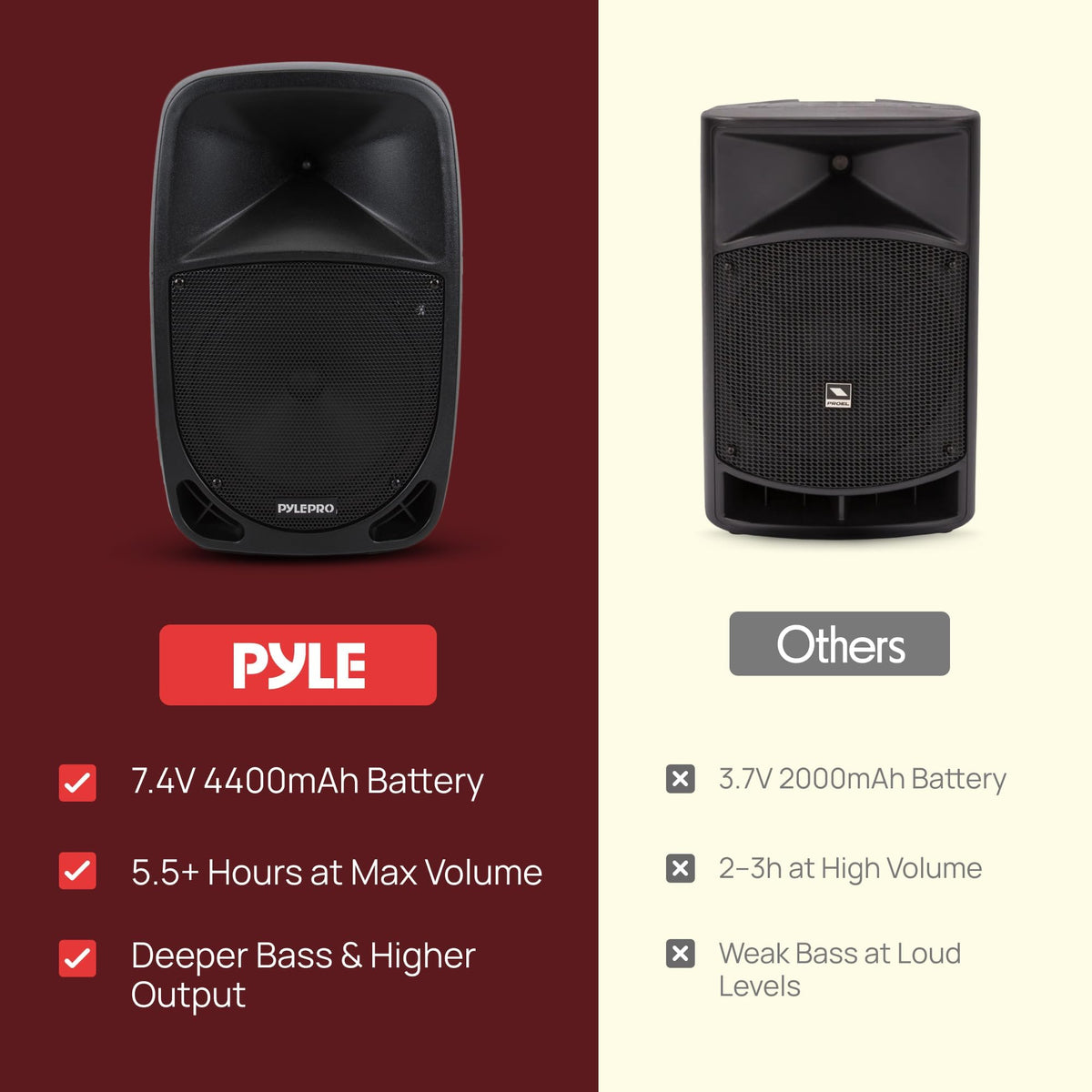 1000W Portable Bluetooth PA Speaker with 10'' Subwoofer and Wireless Mic Y16356