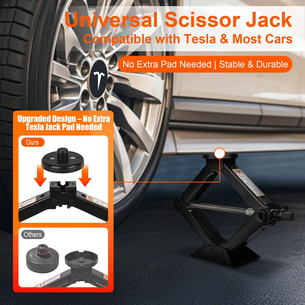2.5 Ton Scissor Jack with Jack Pads & Tire Repair Kit S4875