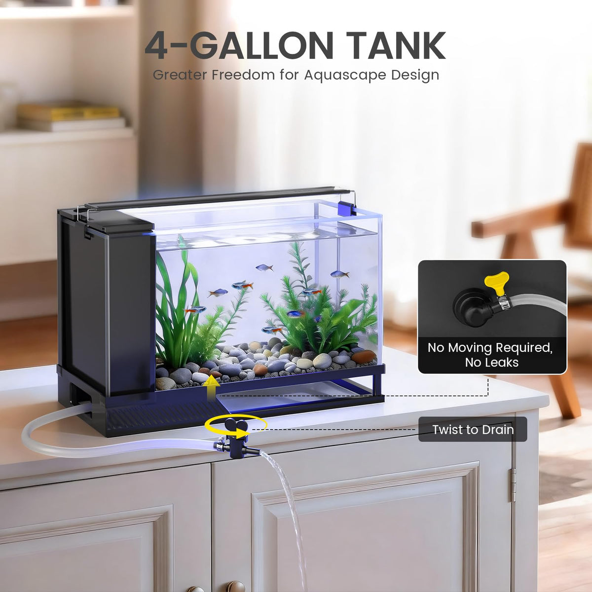 4 Gallon Aquarium Kit with Bottom Drainage U32989