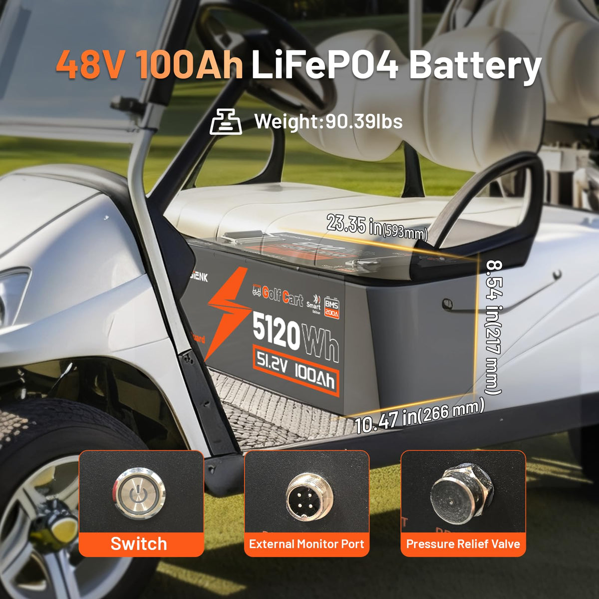 48V 100Ah LiFePO4 Golf Cart Battery J877979
