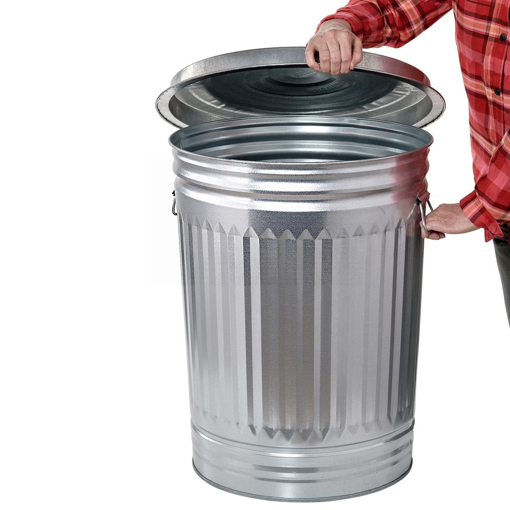 31 Gallon Galvanized Steel Storage Can with Lid U38599